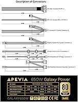 Apevia ATX-GX650W Galaxy 650W 80+ Gold Certified Semi-Modular Gaming Power Supply — image 3