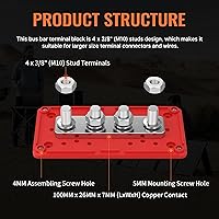 Joinfworld 300A Bus Bar 12V DC Power Distribution Block — image 4