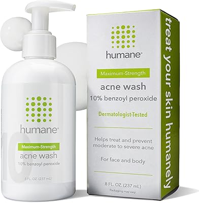 Humane Benzoyl Peroxide Acne Body Wash 10% - 8 Fl Oz
