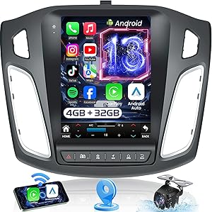 Jingelsye Car Radio for Ford Focus 2012-2018, 9.7″ Android 13 Stereo, 4GB+32GB, Wireless CarPlay, 5G WiFi, GPS, Backup Camera Review