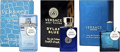 Versace Miniature Variety Trio Collection Perfume Gift Set for Men 0.17 oz