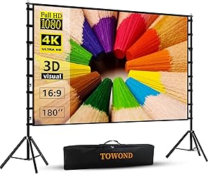 TOWOND 180-inch Projector Screen with Stand Review