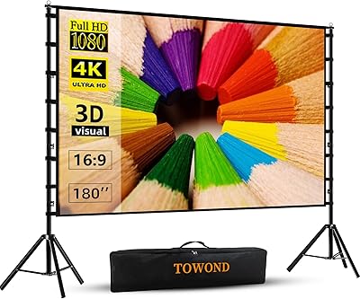 TOWOND 180-inch Projector Screen with Stand