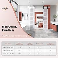 EaseLife 36 x 84 inch Double Glass Barn Door with Sliding Hardware Kit — image 8