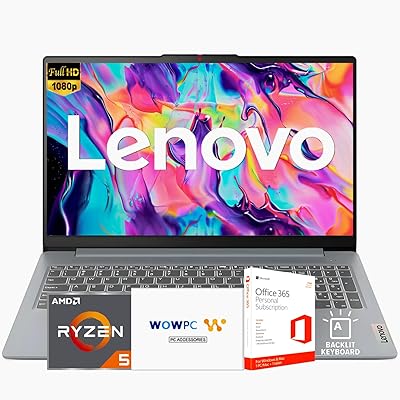 Lenovo Ideapad Slim 3 Laptop, AMD Ryzen 5 5625U, 16GB RAM, 2TB SSD, 15.6″ FHD, Windows 11 Pro