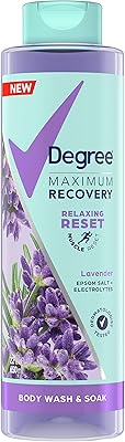 Degree Maximum Recovery Body Wash and Soak 22 oz Lavender