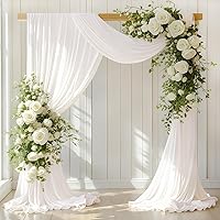 LINXTAR Ivory Wedding Arch Draping Fabric 2 Panels 30″ x 18FT — image 1