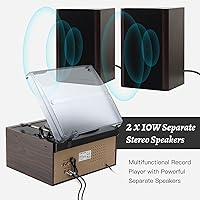 MUSITREND 10-in-1 Record Player with Bluetooth, CD, Cassette, AM/FM Radio — image 5