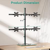 WALI GMF004 Freestanding Quad Monitor Mount for 17-27 Inch Screens — image 4