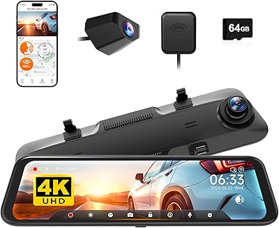 WOLFBOX G850 12″ 4K Mirror Dash Cam