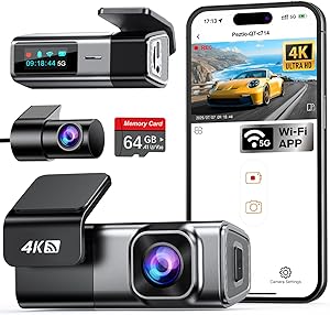 Navycrest Q7 4K Dash Cam Front and Rear with 64GB Card Review