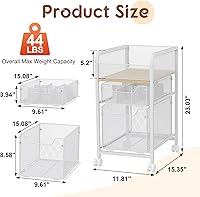 Hongtamoya Rolling Makeup Cart Organizer with 2 Drawers, White — image 6