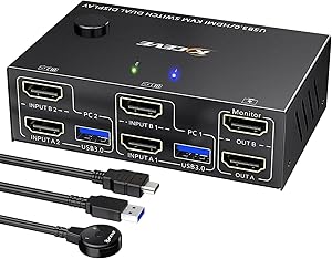 Camgeet USB 3.0 HDMI KVM Switch for 2 Computers