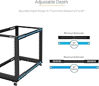 StarTech.com 12U Open Frame Server Rack & 8 Outlet Rack Mount PDU — image 4