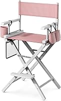 OmySalon 26″ H Tall Directors Chair - Striped Pink Canvas — image 1