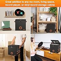 Adworte Vinyl Record Storage Box with Lock, Fireproof & Water Resistant, Holds 100+ Records — image 7