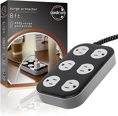 Cordinate Adapt 6-Outlet Power Strip Surge Protector