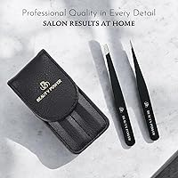 Beauty Power Precision Tweezers Set – Slant & Point Tips, Matte Black — image 9