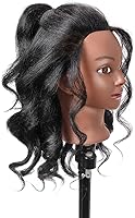 Armmu Mannequin Head with 100% Real Hair - 14″ Black Cosmetology Practice Doll Head — image 6