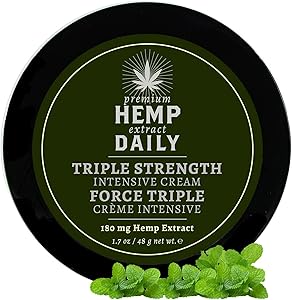 Earthly Body Premium Hemp Extract Daily Triple Strength Intensive Cream Classic Mint 1.7oz Review