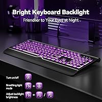 TECKNET Large Print Backlit Keyboard — image 3