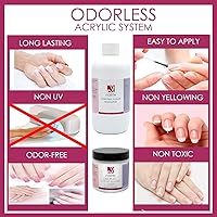 Nailite Odorless Liquid Monomer + White Acrylic Powder Kit 8 Oz — image 3