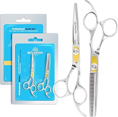 Equinox Professional Razor Edge Series Hair Cutting Scissors Set 6.5″