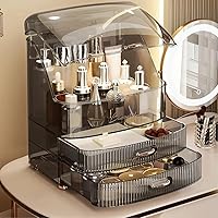 Bleutty Clear Makeup Organizer with Drawers and Lid - Black — image 3