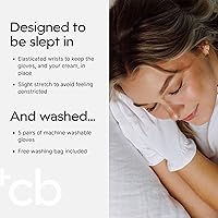 Clearbody Organics 100% Organic Cotton Gloves - 5 Pairs, Medium, White — image 6