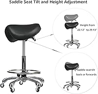 Cadiario Saddle Tilting Stool Rolling Chair with Footrest — image 5