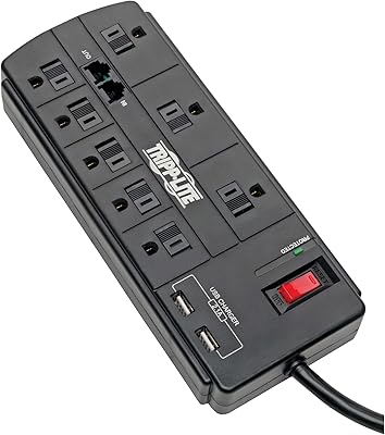 Tripp Lite TLP88TUSBB USB Charging Computer Surge Protector