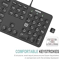 Arteck HA305 Backlit USB Wired Full Size Keyboard — image 3