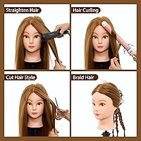 Neverland Beauty 28″ Mannequin Head with 80% Real Human Hair - Golden Brown #27 — image 5