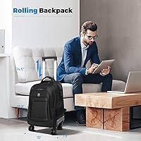 360° Rotating Water Resistant Rolling Backpack with Removable Wheels — image 2