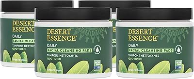 Desert Essence Daily Facial Cleansing Pads with Tea Tree Oil, 50 Pads