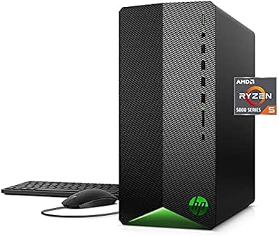 HP Pavilion Gaming Desktop, Ryzen 5 5600G, 8GB RAM, 256GB SSD, AMD Radeon RX5500