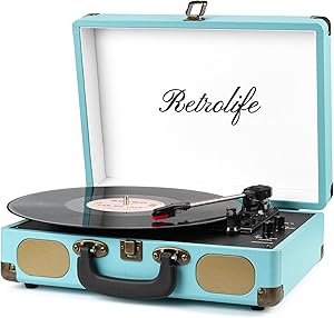Retrolife R609 Blue Portable Bluetooth Vinyl Record Player Review