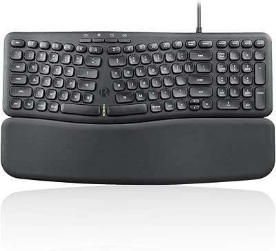Perixx PERIBOARD-536B Wired Ergonomic Compact Keyboard