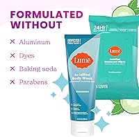 Lume Acidified Body Wash & Flushable Deodorant Wipes (Unscented, 8.5oz, 15 Count) — image 3