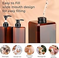 Suream Large Pump Bottles for Shampoo and Conditioner, 33.8oz, 3-Pack — image 5