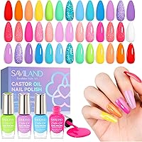 Saviland Quick-Dry Nail Polish Set - 20pcs Neon Rainbow Brights — image 1