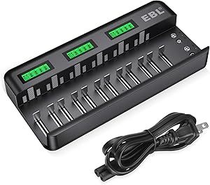 EBL 12+2 Bay LCD Rechargeable Battery Charger