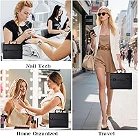 GALHUBIS Makeup Train Case with Mirror, Black — image 5