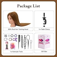 Neverland Beauty 28″ Mannequin Head with 80% Real Human Hair - Golden Brown #27 — image 9