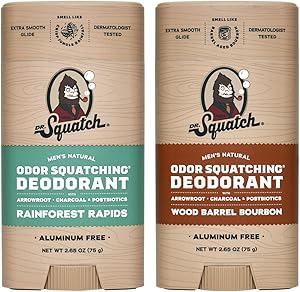 Dr. Squatch Natural Deodorant for Men - Rainforest Rapids & Wood Barrel Bourbon (2.65 oz, 2-Pack) Review