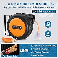 VEVOR Retractable Extension Cord Reel 65 FT 12AWG — image 3