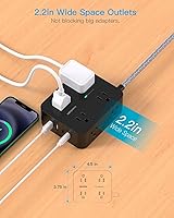 HANYCONY 15 Ft Extension Cord Power Strip with 8 Outlets & 4 USB Ports — image 4