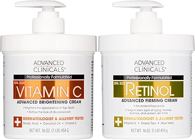 Advanced Clinicals Retinol Body Lotion + Vitamin C Lotion 2pc Set