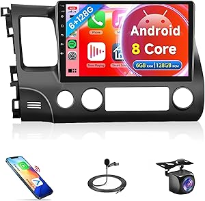 Rimoody Car Stereo AA9093CE for Honda Civic 2006-2011, 10.1″ Touchscreen, 6GB+128GB, Wireless Carplay, GPS, Bluetooth Review