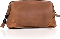 HLC Leather Toiletry Bag for Men - Tan — image 4
